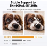 C&acirc;ble HDMI 2.1 Ultra haute vitesse 48Gbps 8K/60Hz 4K/120Hz HDMI m&acirc;le/m&acirc;le tress&eacute; (30cm) - Argent