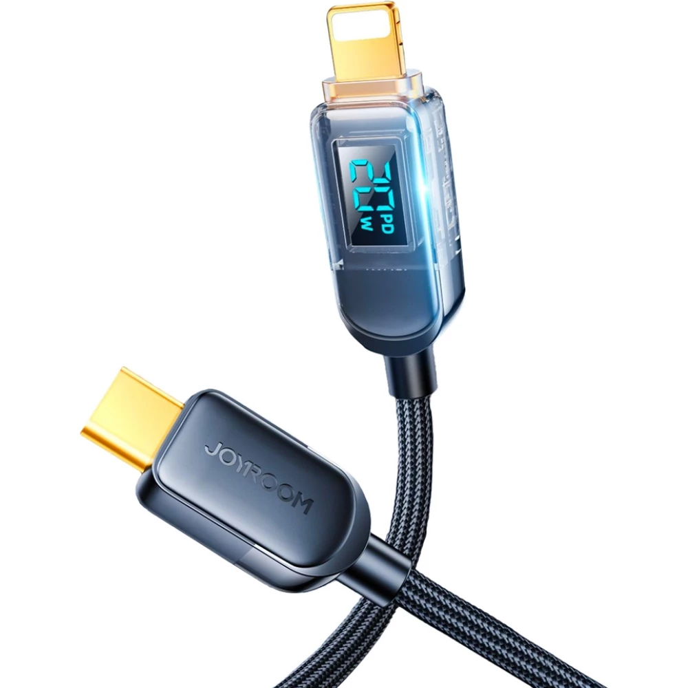 C&acirc;ble Joyroom A4 USB-C / Lightning 20W avec &eacute;cran affichage (1.2m) - Noir