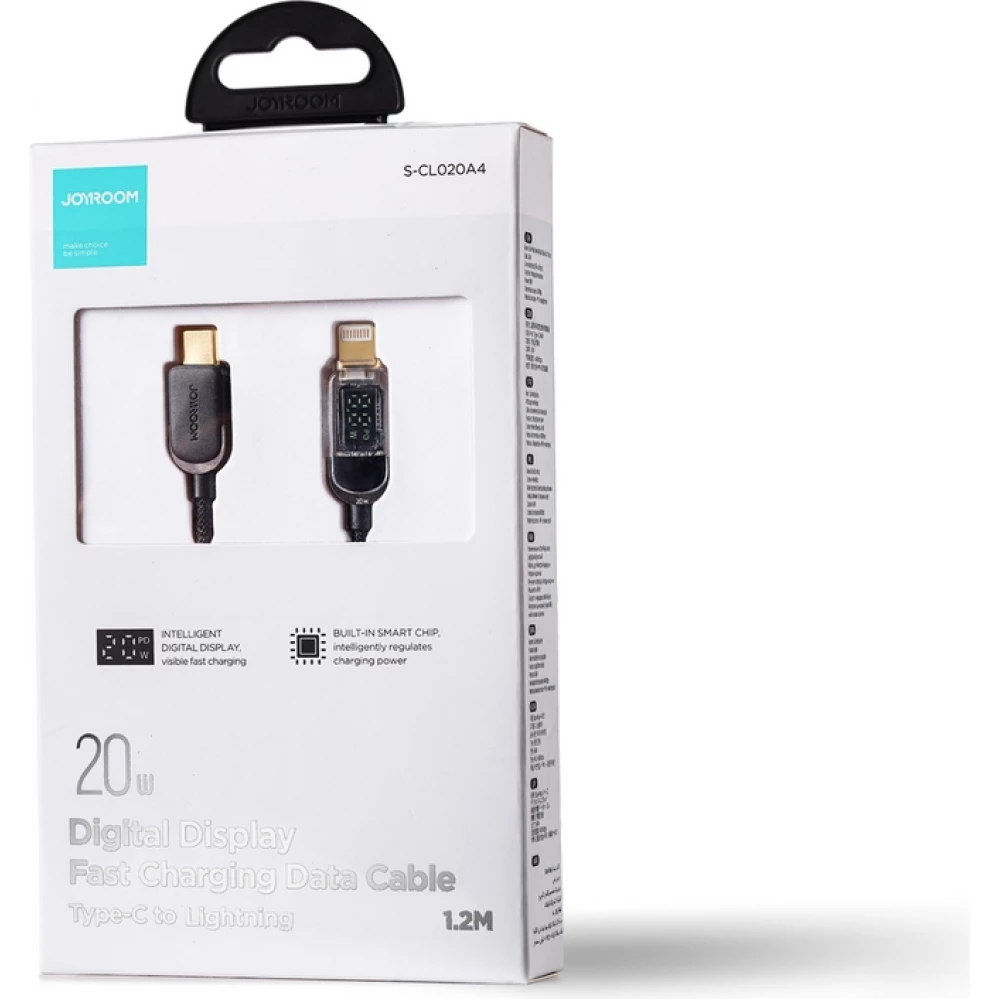 C&acirc;ble Joyroom A4 USB-C / Lightning 20W avec &eacute;cran affichage (1.2m) - Noir