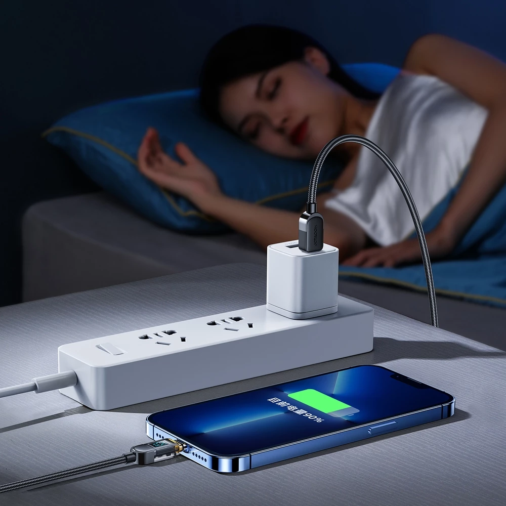 C&acirc;ble Joyroom A4 USB-C / Lightning 20W avec &eacute;cran affichage (1.2m) - Noir