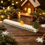 Calendrier de l'avent de No&euml;l 3D &ndash; compte &agrave; rebours 24 jours et d&eacute;coration de No&euml;l en relief - Blanc