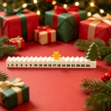 Calendrier de l'avent de No&euml;l 3D &ndash; compte &agrave; rebours 24 jours et d&eacute;coration de No&euml;l en relief - Blanc