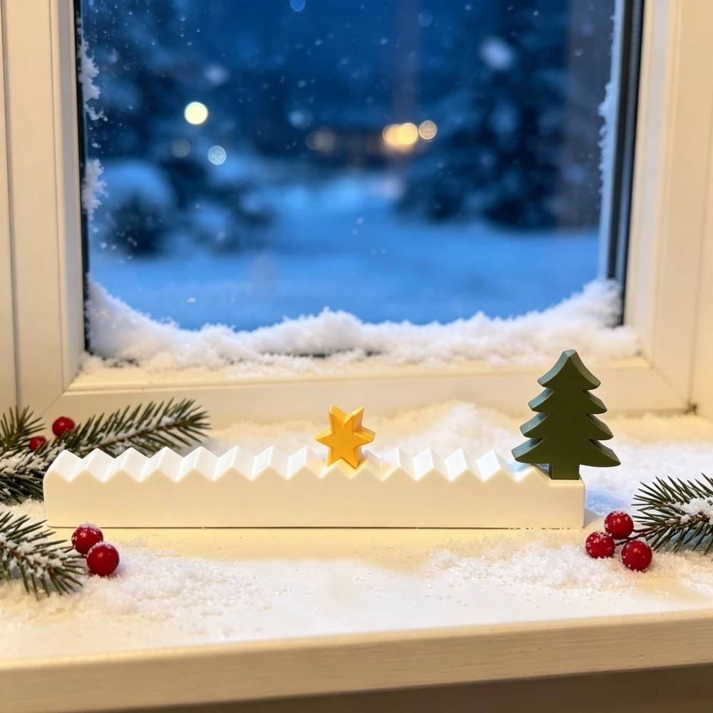 Calendrier de l'avent de No&euml;l 3D &ndash; compte &agrave; rebours 24 jours et d&eacute;coration de No&euml;l en relief - Blanc