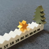 Calendrier de l'avent de No&euml;l 3D &ndash; compte &agrave; rebours 24 jours et d&eacute;coration de No&euml;l en relief - Blanc
