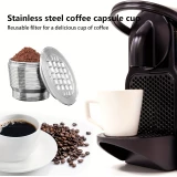 Wiederverwendbare Edelstahl-Kaffeekapsel kompatibel mit Nespresso - Silber