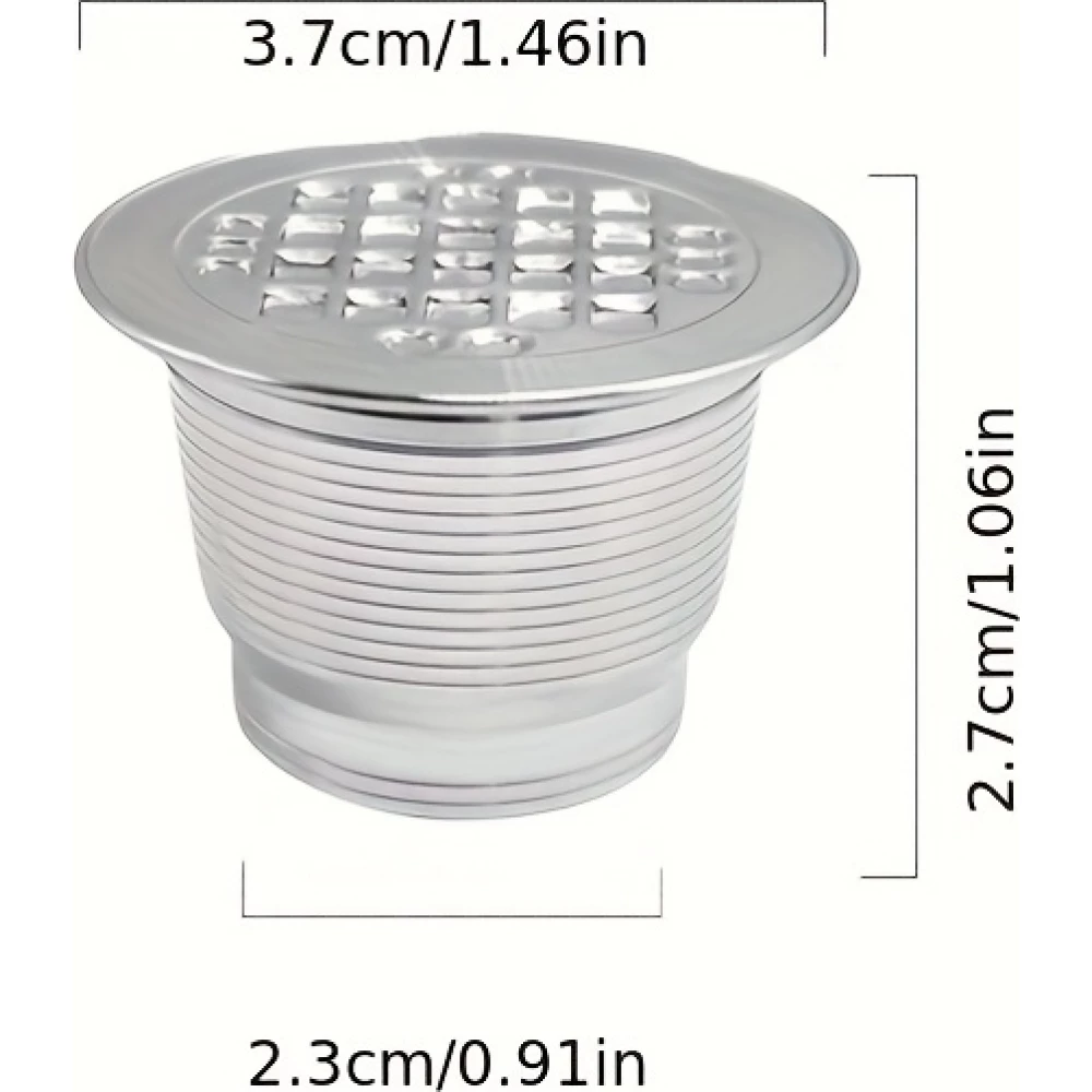 Wiederverwendbare Edelstahl-Kaffeekapsel kompatibel mit Nespresso - Silber