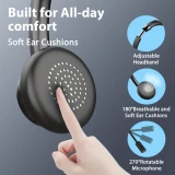 Vonztek Kabelloser Noise-Cancelling Kopfhörer mit Mikrofon und Ladestation für Homeoffice und Videokonferenzen - Schwarz