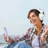 Casque sans fil Bluetooth Tronsmart SOUNFII Q20S Hybrid ANC avec r&eacute;duction de bruit active - Blanc
