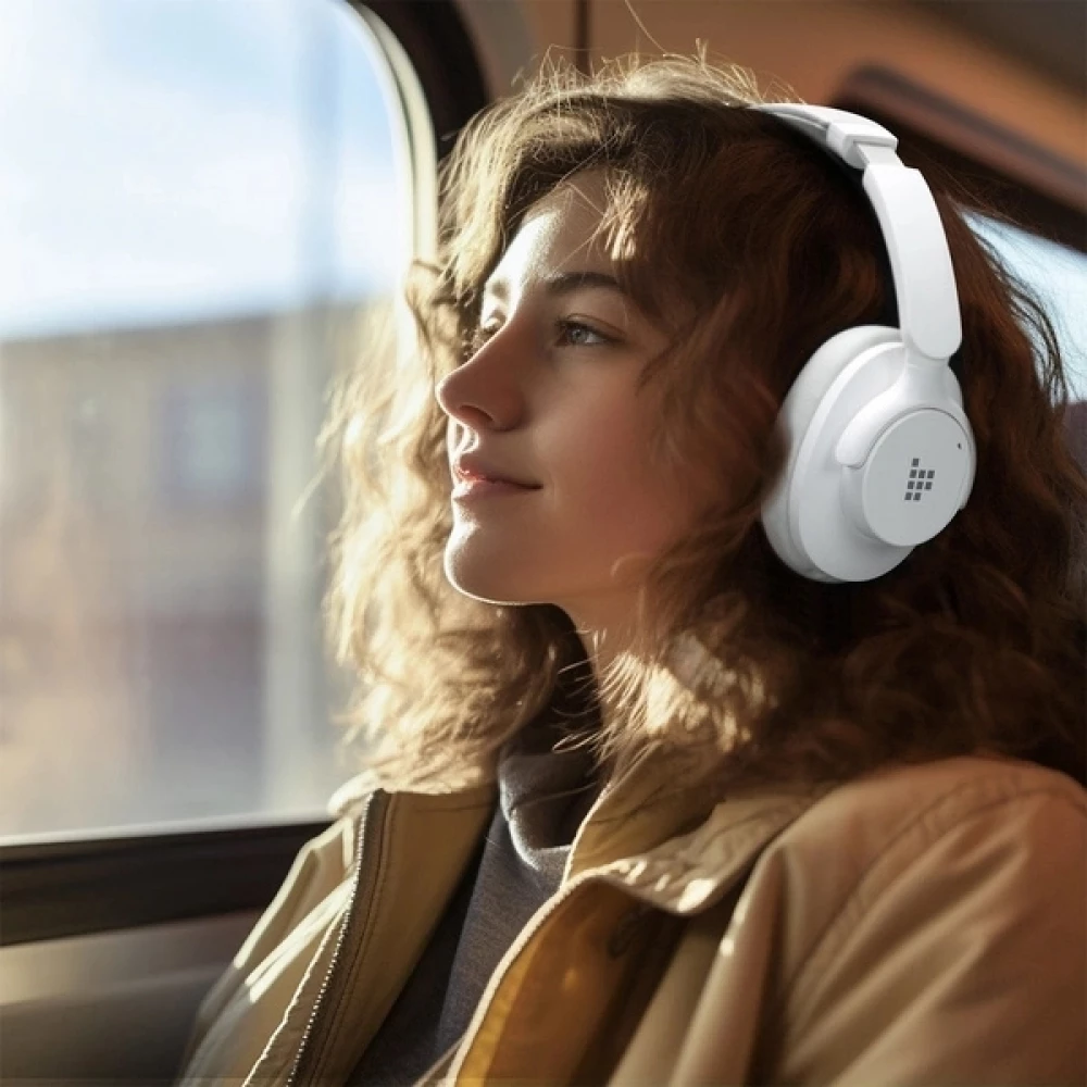 Casque sans fil Bluetooth Tronsmart SOUNFII Q20S Hybrid ANC avec r&eacute;duction de bruit active - Blanc