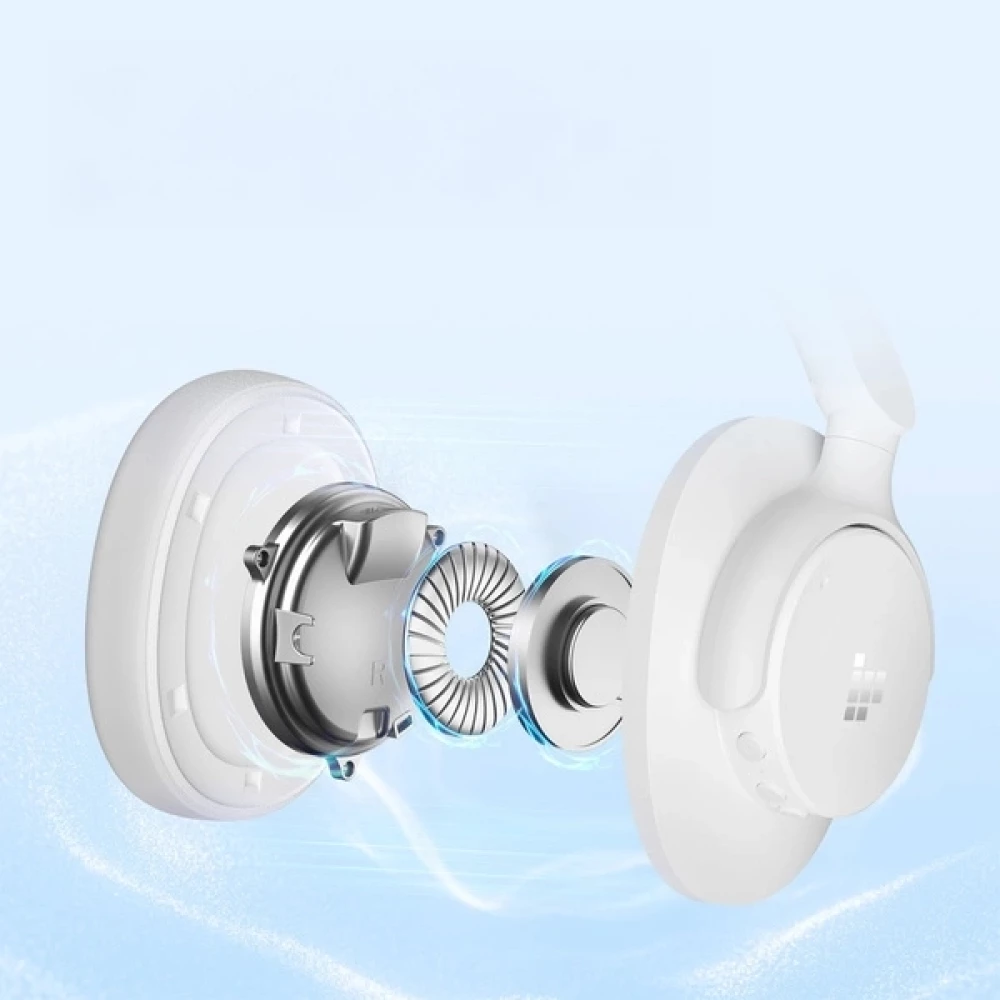 Casque sans fil Bluetooth Tronsmart SOUNFII Q20S Hybrid ANC avec r&eacute;duction de bruit active - Blanc