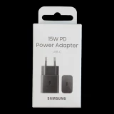Chargeur adaptateur mural Samsung EP-T1510NBEGEU USB-C 15W PD AFC charge rapide et conception compacte - Noir