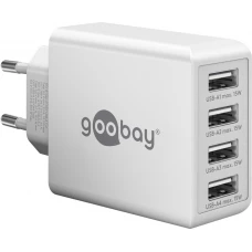 Chargeur multiport Goobay 30W 4 ports USB-A - Blanc