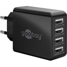 Chargeur multiport Goobay 30W 4 ports USB-A - Noir