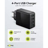 Chargeur multiport Goobay 30W 4 ports USB-A - Noir