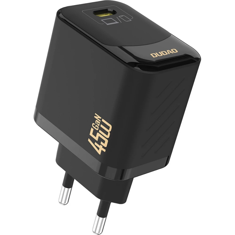 Chargeur mural GaN Dudao A28C 45W avec câble USB-C design antiglisse - Noir