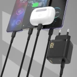 Chargeur mural GaN Dudao A28C 45W avec câble USB-C design antiglisse - Noir