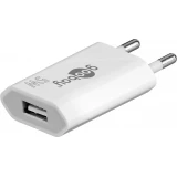 Chargeur mural Goobay 5W USB-A adaptateur secteur USB compact - Blanc