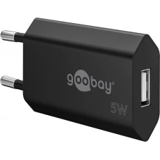 Chargeur mural Goobay 5W USB-A adaptateur secteur USB compact - Noir