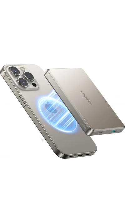 Batterie power bank magnétique Joyroom JR-PBM08 Pro 10000mAh 20W ultra fin MagSafe -  Titanium