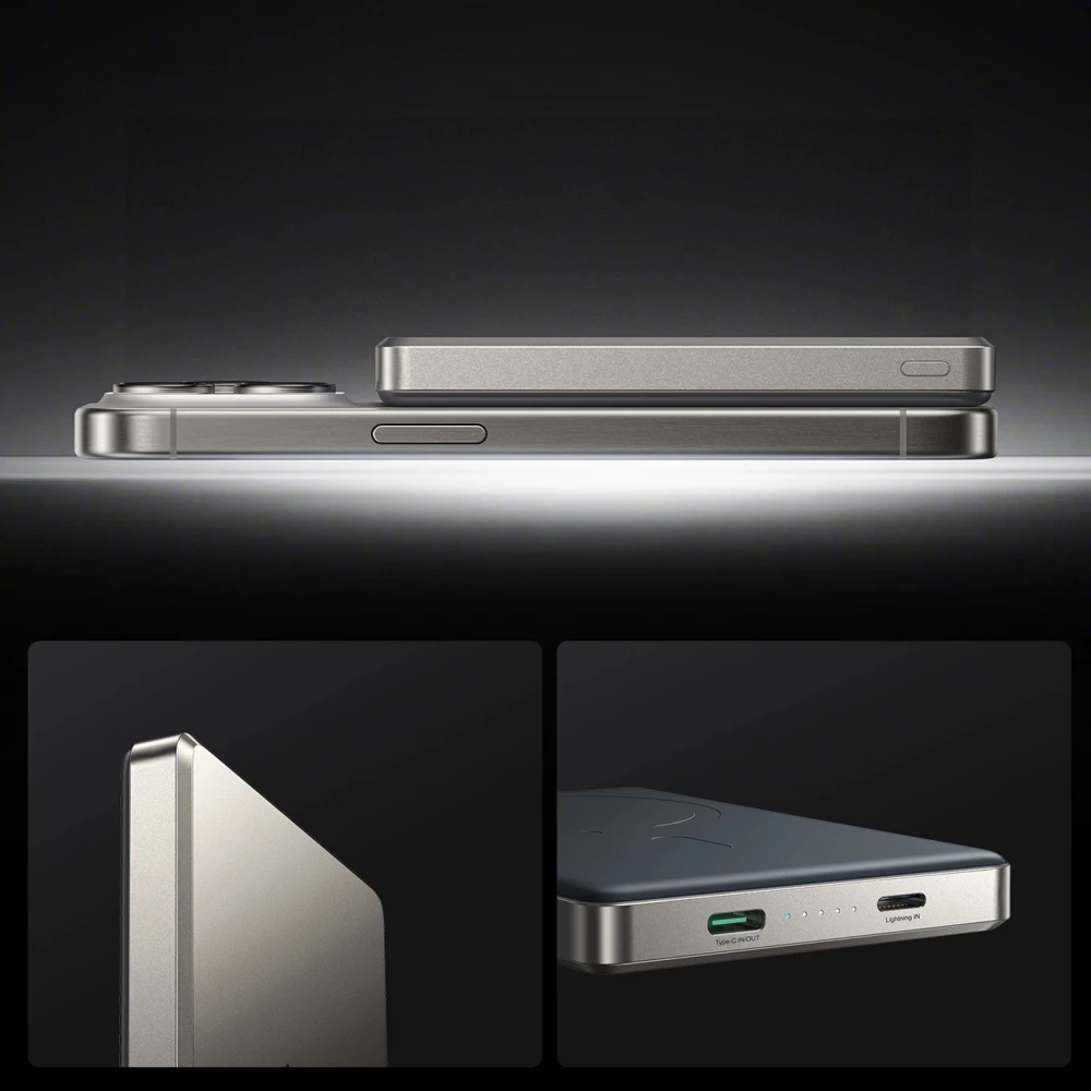 Batterie power bank magnétique Joyroom JR-PBM08 Pro 10000mAh 20W ultra fin MagSafe -  Titanium