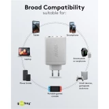 Chargeur rapide Goobay 100W GaN USB-C Power Delivery et USB-A adaptateur multiport - Blanc
