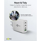 Chargeur rapide Goobay 100W GaN USB-C Power Delivery et USB-A adaptateur multiport - Blanc