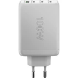 Chargeur rapide Goobay 100W GaN USB-C Power Delivery et USB-A adaptateur multiport - Blanc