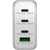 Chargeur rapide Goobay 100W GaN USB-C Power Delivery et USB-A adaptateur multiport - Blanc
