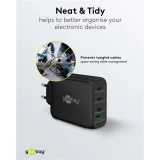Chargeur rapide Goobay 100W GaN USB-C Power Delivery et USB-A adaptateur multiport - Noir
