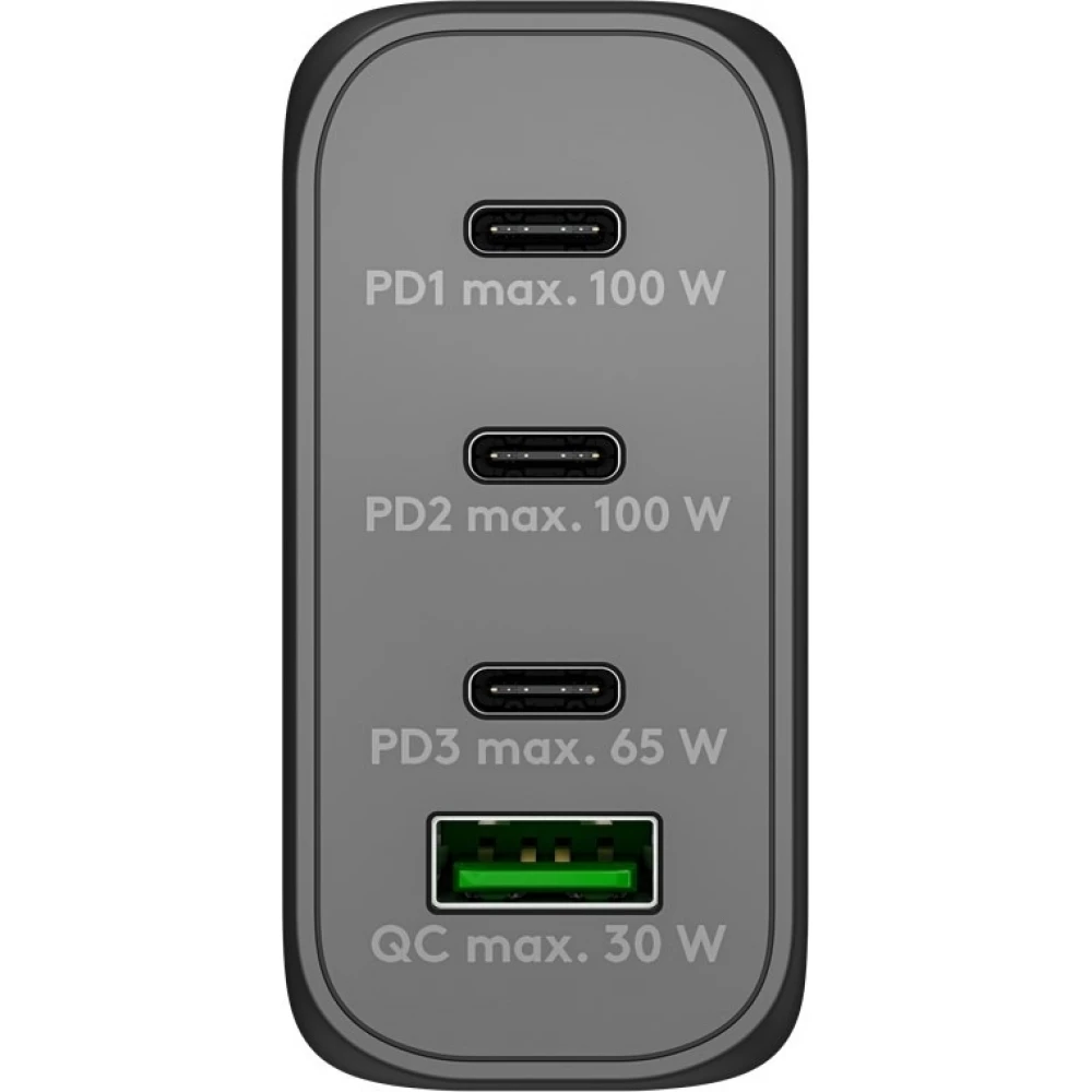 Chargeur rapide Goobay 100W GaN USB-C Power Delivery et USB-A adaptateur multiport - Noir