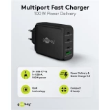 Chargeur rapide Goobay 100W GaN USB-C Power Delivery et USB-A adaptateur multiport - Noir