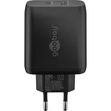 Chargeur rapide Goobay 45W GaN USB-C Power Delivery et USB-A adaptateur mural - Noir