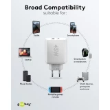 Chargeur rapide Goobay 45W GaN USB-C Power Delivery et USB-A adaptateur mural - Noir