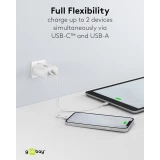 Chargeur rapide Goobay 45W GaN USB-C Power Delivery et USB-A adaptateur mural - Noir