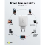 Chargeur rapide Goobay 65W GaN USB-C Power Delivery et USB-A adaptateur mural - Noir