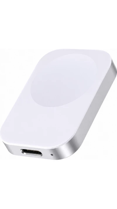 Chargeur rapide magn&eacute;tique USB-C R7 pour Apple Watch &ndash; Station de charge sans fil portable compatible tous mod&egrave;les - Blanc