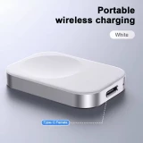 Chargeur rapide magn&eacute;tique USB-C R7 pour Apple Watch &ndash; Station de charge sans fil portable compatible tous mod&egrave;les - Blanc