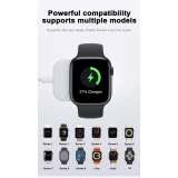 Chargeur rapide magn&eacute;tique USB-C R7 pour Apple Watch &ndash; Station de charge sans fil portable compatible tous mod&egrave;les - Blanc