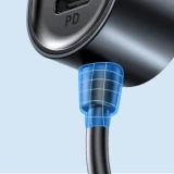 Chargeur rapide voiture Joyroom JR-CL05 78W multi 5 ports (2xPD+3QC3.0) câble 1.5m - Noir