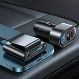 Chargeur rapide voiture Joyroom JR-CL05 78W multi 5 ports (2xPD+3QC3.0) câble 1.5m - Noir
