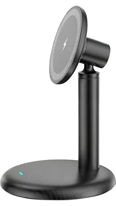 Chargeur sans fil magn&eacute;tique V26 charge rapide 15W compatible MagSafe pour smartphone support de chargement - Noir