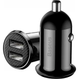Chargeur voiture Baseus Grain Pro compatibilit&eacute; universelle 2x USB 4.8 A rapide multifunctionnel - Noir