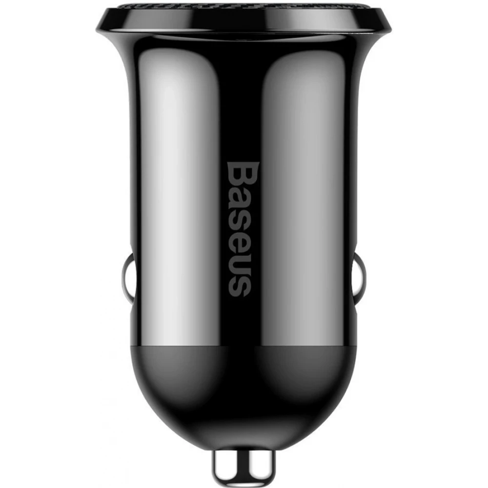 Chargeur voiture Baseus Grain Pro compatibilit&eacute; universelle 2x USB 4.8 A rapide multifunctionnel - Noir