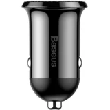 Chargeur voiture Baseus Grain Pro compatibilit&eacute; universelle 2x USB 4.8 A rapide multifunctionnel - Noir