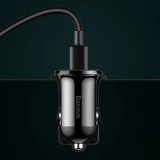 Chargeur voiture Baseus Grain Pro compatibilit&eacute; universelle 2x USB 4.8 A rapide multifunctionnel - Noir