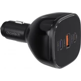 Choetech TC0024 165W Ultra Schneller Auto Ladeger&auml;t mit 2x USB-C PD 3.1 + 1x USB-A Schnellladeanschluss - Schwarz