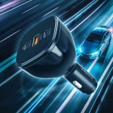 Choetech TC0024 165W Ultra Schneller Auto Ladeger&auml;t mit 2x USB-C PD 3.1 + 1x USB-A Schnellladeanschluss - Schwarz