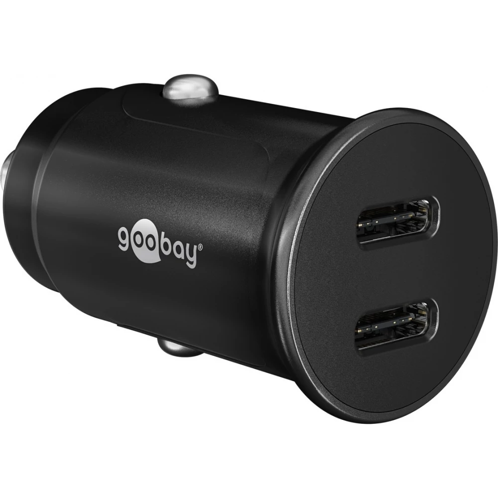 Goobay Auto Schnellladegerät 30W USB-C PD Kfz-Ladeadapter für 12/24V - Schwarz