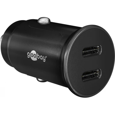 Chargeur voiture rapide Goobay 30W USB-C PD adaptateur allume-cigare 12/24V - Noir