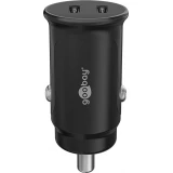 Goobay Auto Schnellladegerät 30W USB-C PD Kfz-Ladeadapter für 12/24V - Schwarz